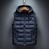 Winter Mens Warm Jacket Sleeveless Vest Man Fleece Lined Vest Hooded Coats Men Windbreaker Padded Waistcoats Clothing