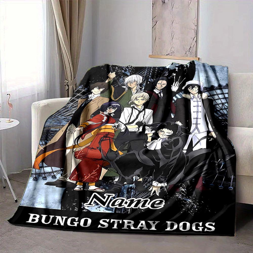 Custom 1pc Cityscape Anime Characters Blanket, Soft And Comfortable Blanket, Casual Warm, Camping Travel Blanket, Birthday Gift Q91211