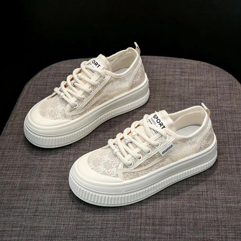 

Женская обувь Кружево Сетка Дышащая обувь для женщин Высокая платформа H Стильные тренды 2024 Дешевая Y2k мода Новинка Распродажа для ходьбы 35