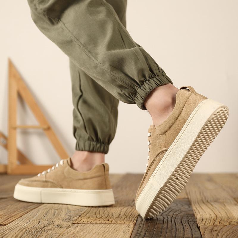 Men's Sneakers  Spring Korean Version Tide Low Top Leather Casual Shoes Retro Sports Breathable New Casual Leather Shoes