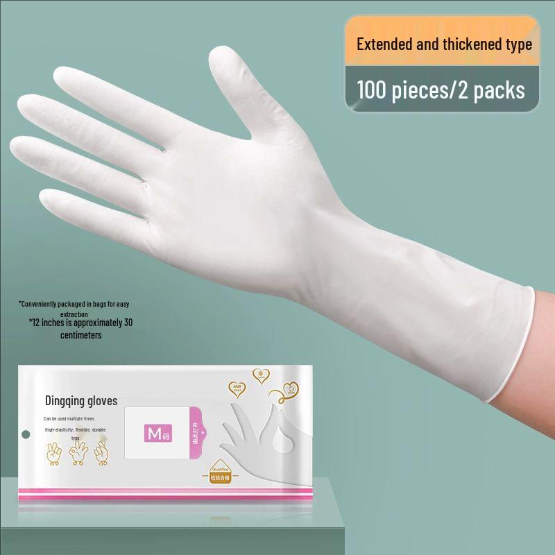 Disposable Extended Nitrile Gloves for Durable Oil-Proof Dishwashing, Cleaning, and Housework.