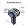 Bluetooth 5.3 FM Transmitter Handsfree Car AUX Radio Modulator MP3 Player with 22.5W & PD30W Fast Charge Adapter Car Accessories