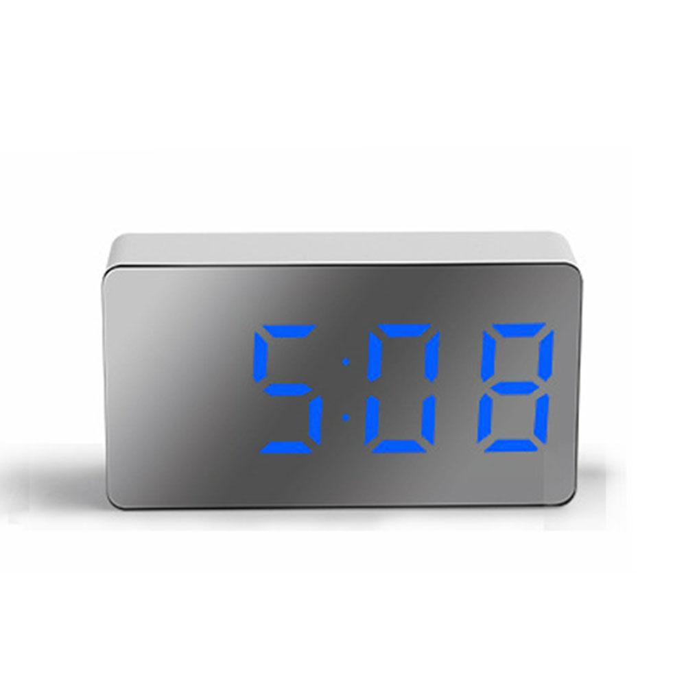 Mini Mirror Alarm Clock Home Furnishings Electronic Watch Desk Digital  Bedroom Decoration Table And Accessory Smart Hour Led