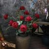 5PCS Artificial Roses Silk Flowers Real Touch Realistic Roses Bouquet Long Stem for Home Wedding Party Valentine's Day Mother's Day Table Decoration