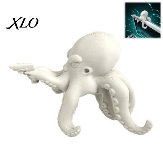 Funny Gift for Gamers 3D Printed Octopus Figurine, Cute Marine Animal Sculpture Life Collectibles Computer Monitor Decor, Desk Shelf Ornament, Unique
