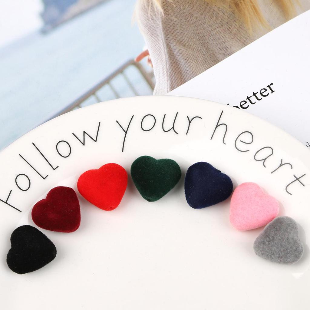 10/20Pcs Acrylic Velvet Heart-shaped Pendant Charm For Jewelry Making DIY Earring Accessories