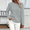 Dame Rundhalset Strikket Sweater