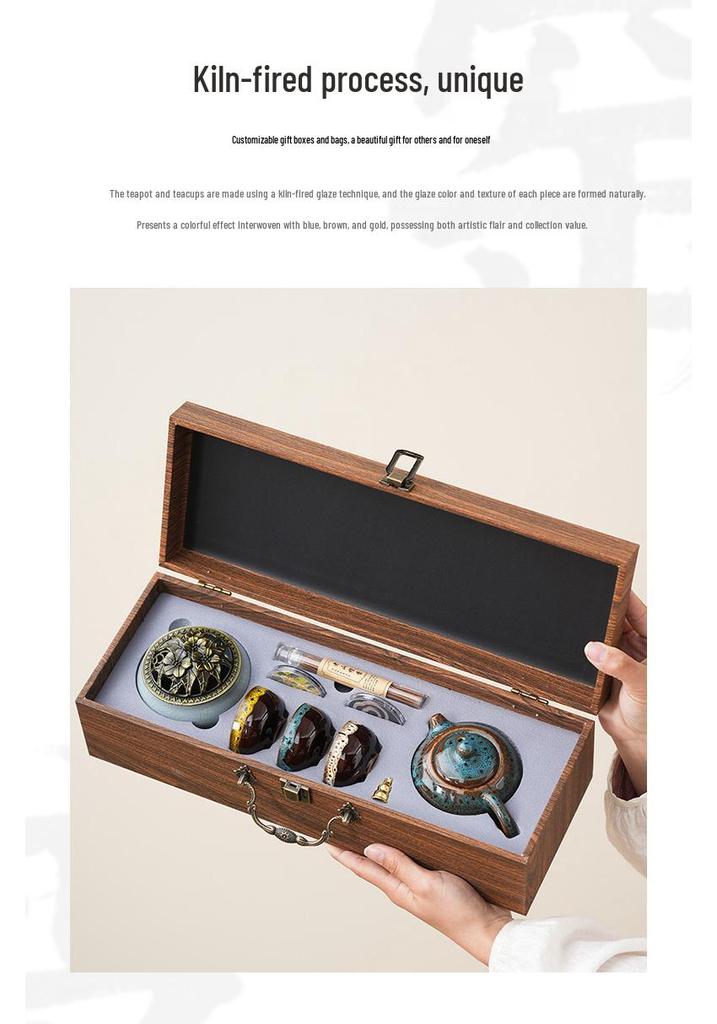 Guochao Palace Museum Cultural Kung Fu Tea Set Souvenir Gift Box for Clients & Employees