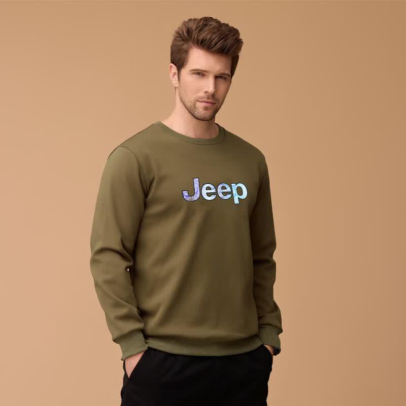 Jeep Men's Fleece-Lined Crew Neck Sweatshirt