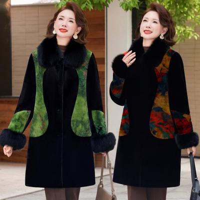 Winter Women's Coat Noble Thickened Medium Mother Mink Velvet Coat Winter Clothing Medium and Long Clothes