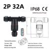 IP68 T Shape Electric Connector 1Pcs Waterproof Screw Push-in Terminal for Balcony Lighting Extensions