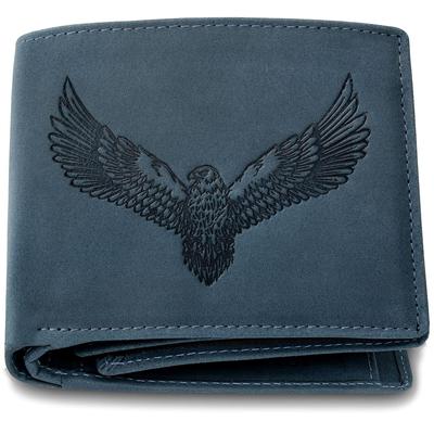 Zeus Vintage Blaue Lederbrieftasche für Herren