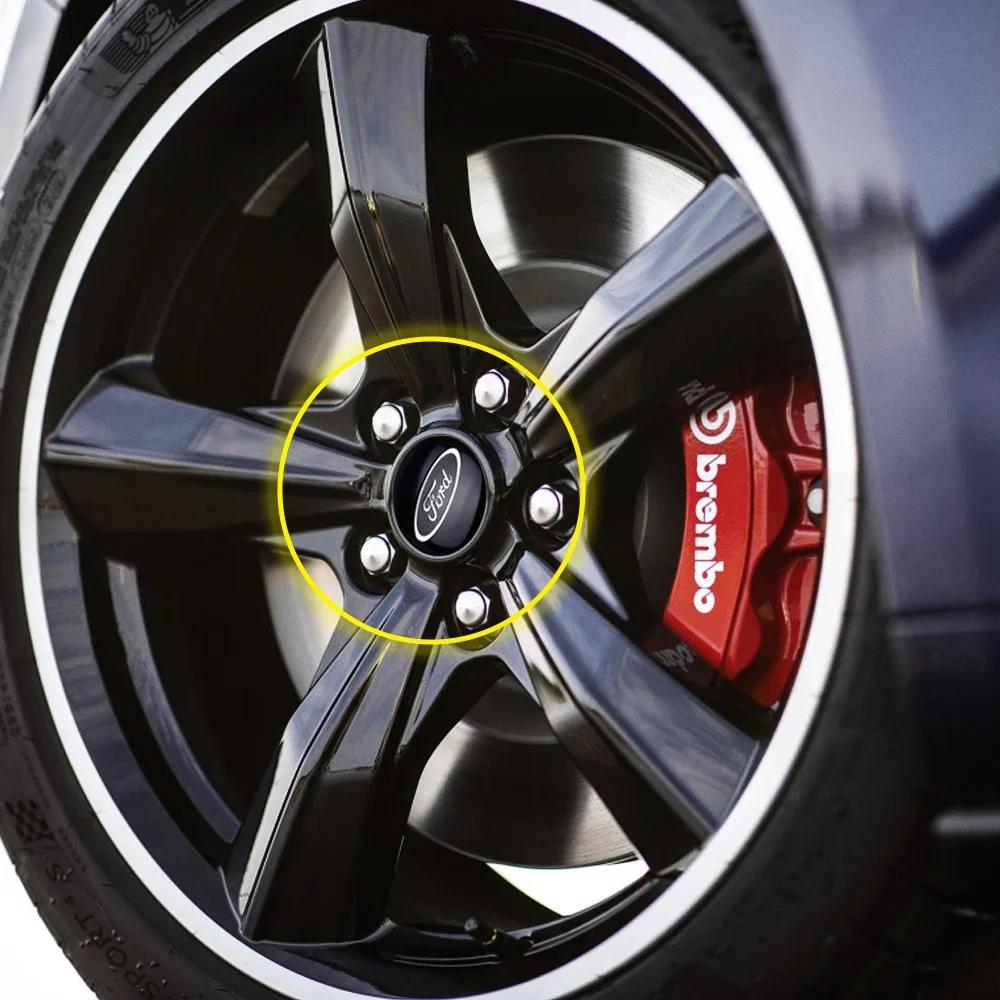 Car Sticker Ford 4pcs 56/60mm Car Auto Wheel Center Cover Badge Stickers Hub Cap Replacement For Ford Ranger Focus Transit Kuga