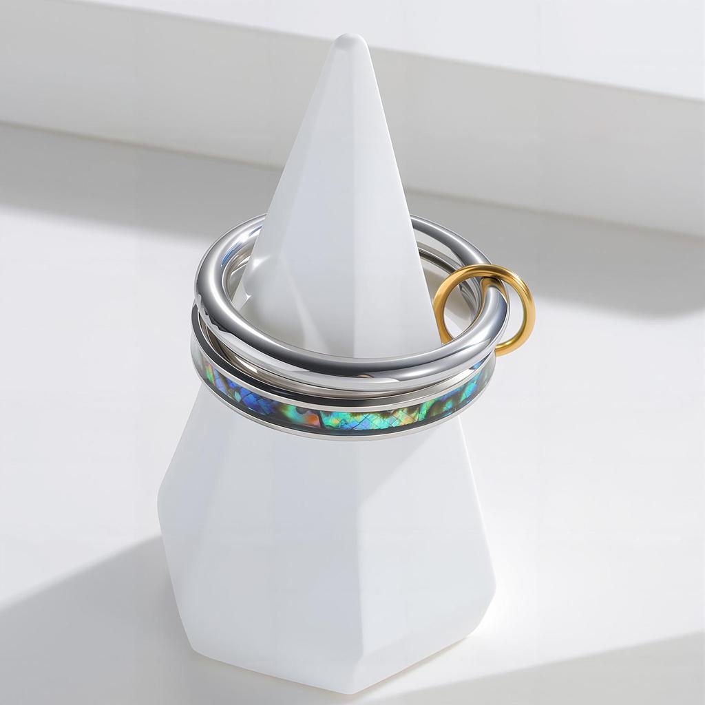 European-American Titanium Steel Stackable Finger Ring - Niche Design