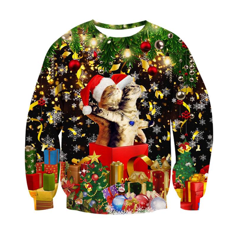 Men Women 3d Printing Funny Xmas Sweatshirt Crewneck Long Sleeve Pullover Oversized Hoodies