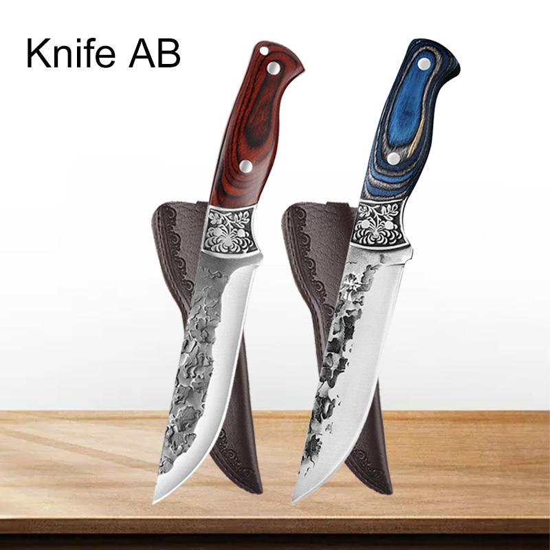 Professional Kitchen Knives Handmade Bone Cleaver Boning Chef Knife Stainless Steel Knife Peeling Fruit Forged Meat Cutting