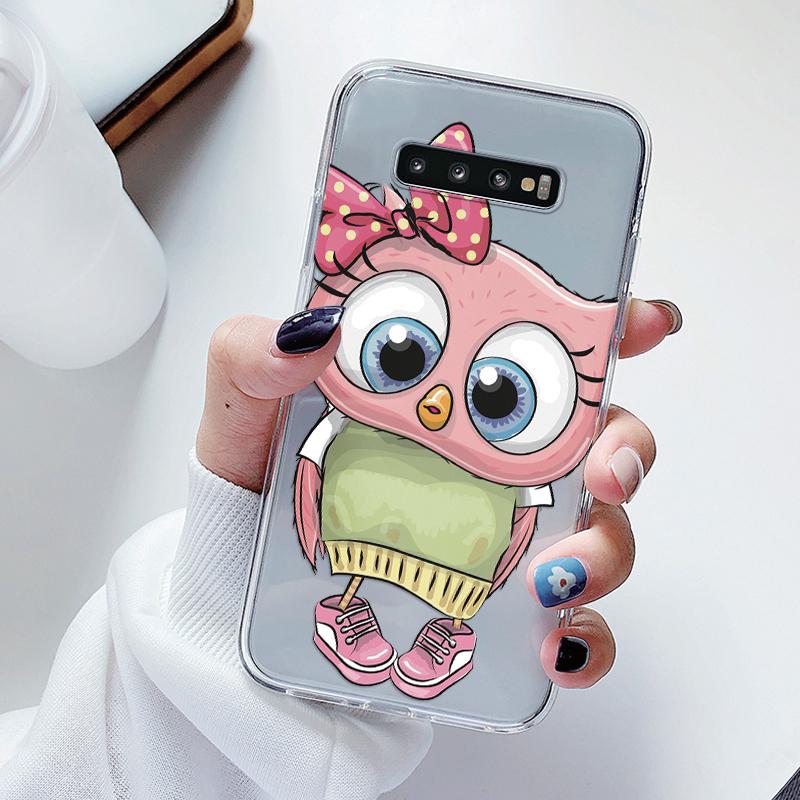 For Samsung Galaxy S10 S10E S 10 Plus Phone Case Cartoon Back Cover Transparent Soft Silicone Flower Funda For Samsung S10+ Cute
