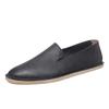 Men's Leather Shoes Handmade Slip on Casual Soft Loafers Simple Comfy Moccasins Breathable Male Boat Shoes Fashion Business Flats