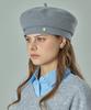 Bajal Va Curved Oval Metal Blended Beret Grey