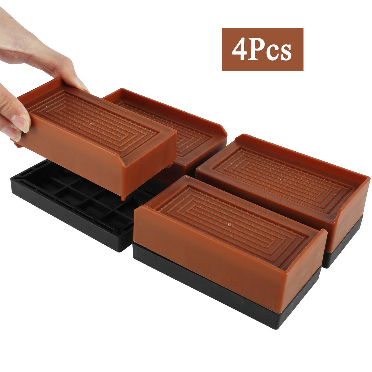 

4Pcs Furniture Leg Booster Pad Bed Risers Heavy Duty Adjustable Stackable Desk Lifts Leg Extenders with Anti Slip Pad for Table