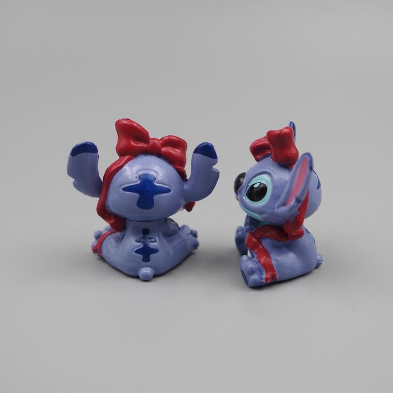 Anime Figure Toy Set Cartoon Mini Stitch Doll Models Cake Decoration Accessories Ornaments Kids Birthday Gifts PVC DIY Kid Friendly Entertaining Fun