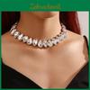 Collana geometrica a goccia in vetro per donna con ciondolo in lega e finitura galvanizzata