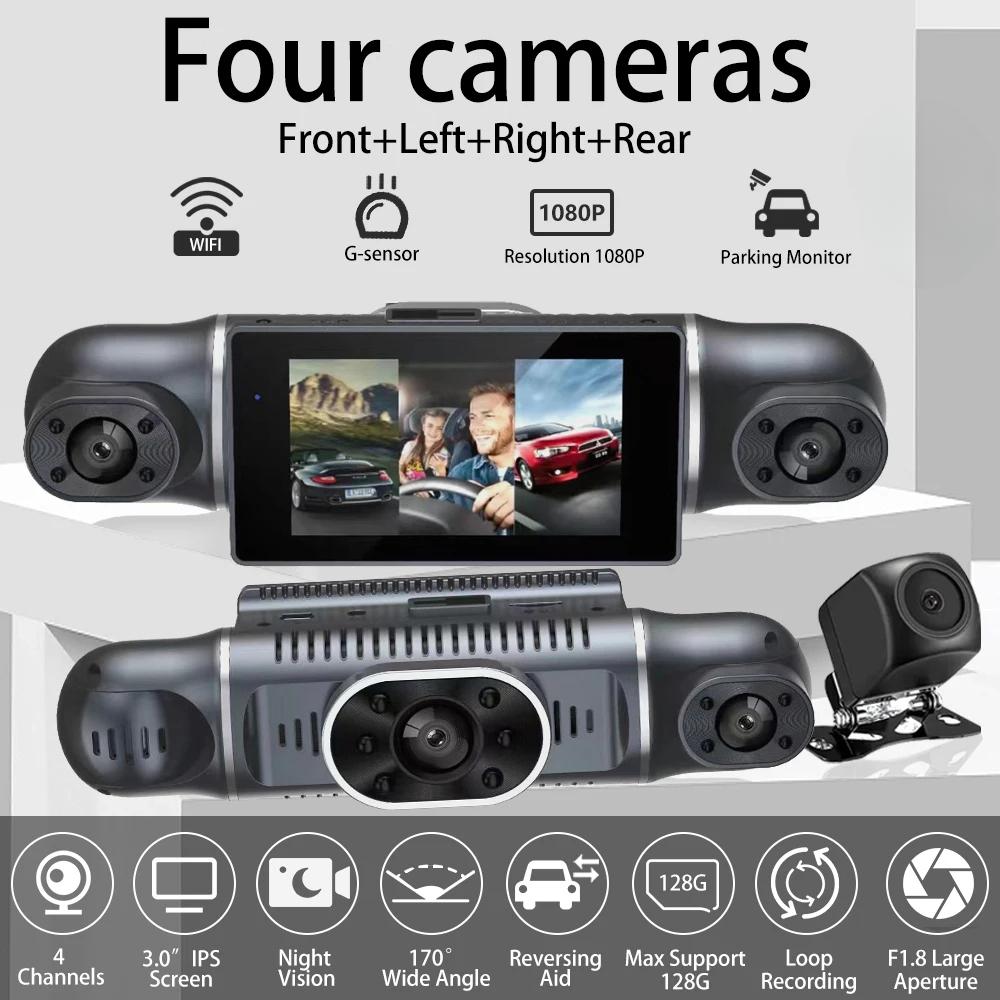4Lens 3-calowa kamera samochodowa 1080P do samochodów WIFI APP Rejestrator wideo 360° Rejestrator samochodowy Kamera cofania Monitor parkowania Czarne pudełko Akcesoria samochodowe