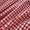 French Doll Collar Floral Embroidery Girls' Dress, Red Plaid, Short Sleeve, Sweet Summer Style