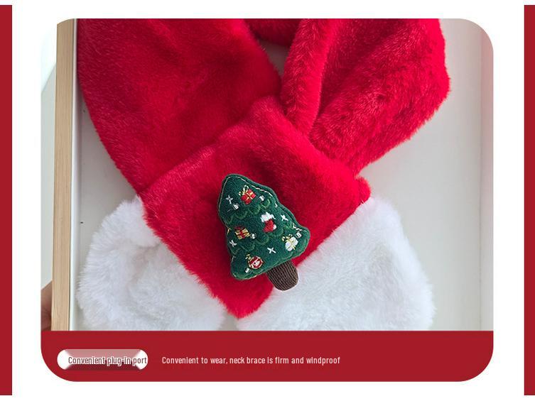 Kids' Red Knit Scarf: Winter Plush Neck Warmer