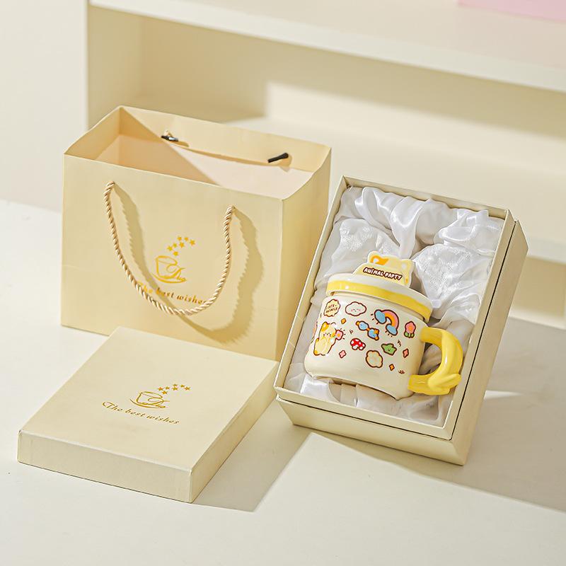 Cute Cartoon Cute Pet Doodle Animal Mug Office High value Water Cup Mobile Phone Stand Student Ceramic Cup