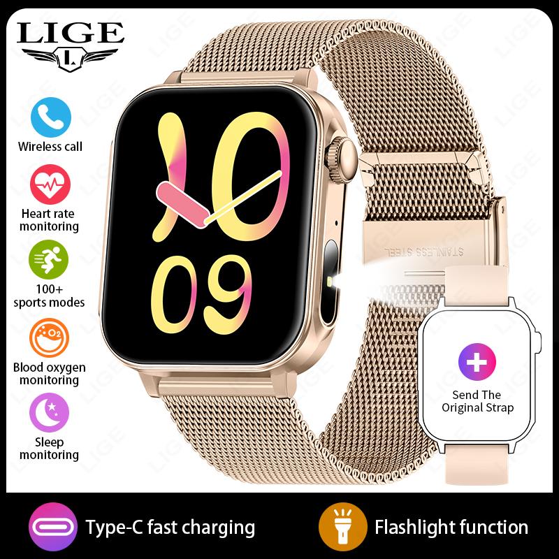 New Type-C Fast Charging Smart Watch Men 1.83-Inch HD Bluetooth Call Heart Rate 100+ Sport Waterproof Smartwatch Women