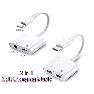 Adaptateur audio 2 en 1 USB-C vers prise jack 3,5 mm avec câble auxiliaire 3,5 mm pour casques filaires Samsung, Xiaomi et Huawei