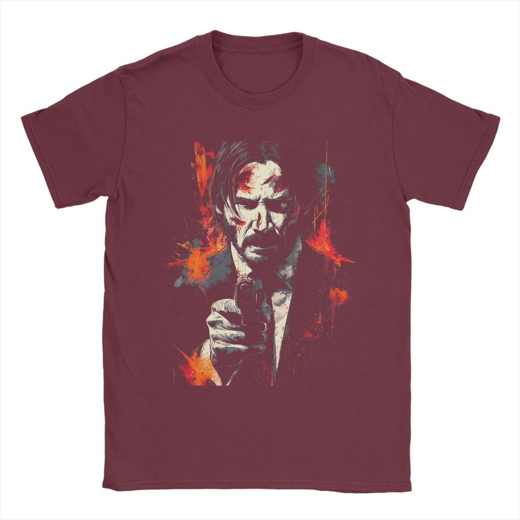 John Wick Night Assassin T Shirts Mens Cotton Novelty TShirts Round Collar Tees Short Sleeve Tops New Arrival