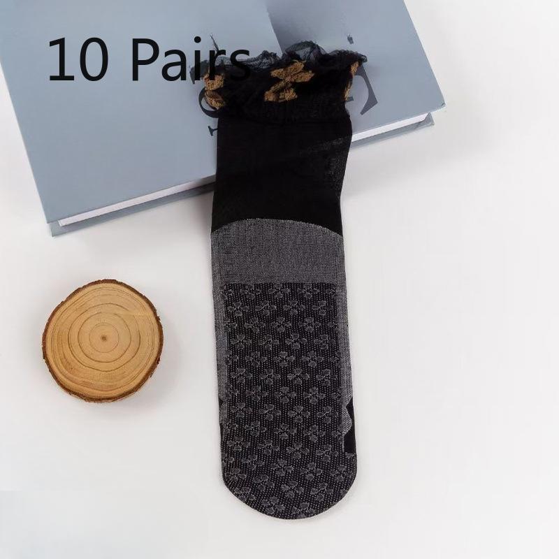 

10 пар женских тонких свободных носков-следочков из кружева на весну и лето, дышащих и нескользящих 10 Pairs