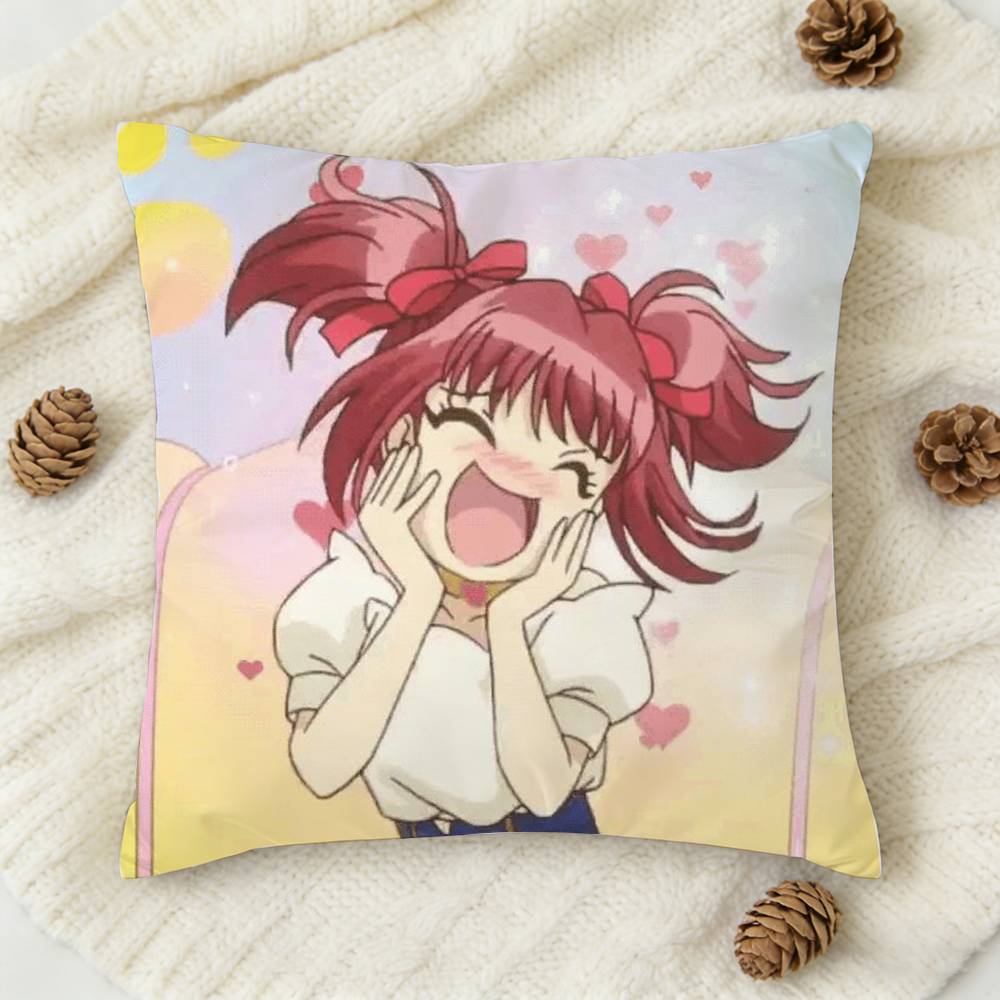TTokyo Mew Mew Anime Doublesided Printed Square Decorative Cushion Cover for Sofa Living Room Home Decor