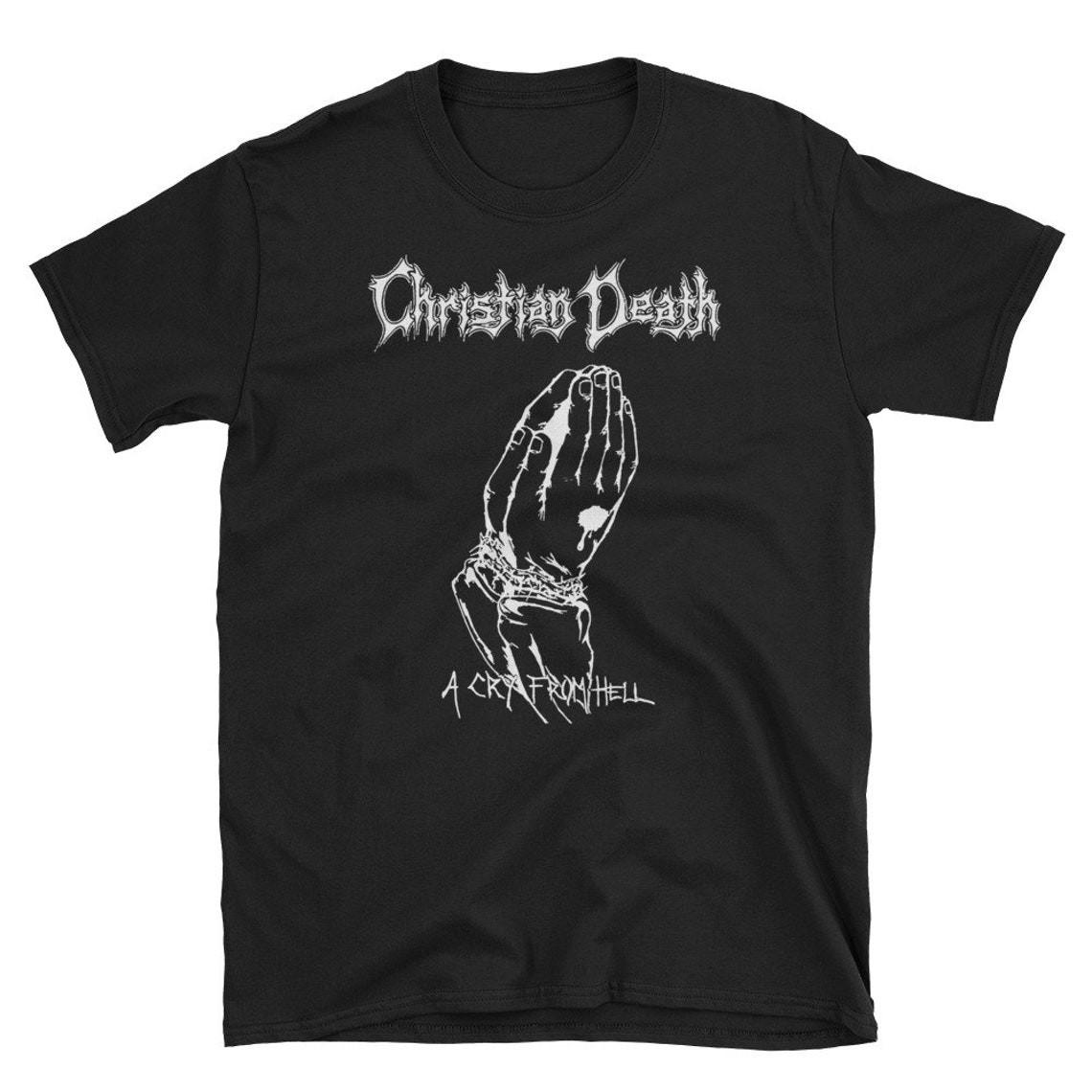 

Christian Death T-Shirt Mens Womens Tees Top, Shadow Project, 45 Grave, Rozz Williams, Unisex tee M
