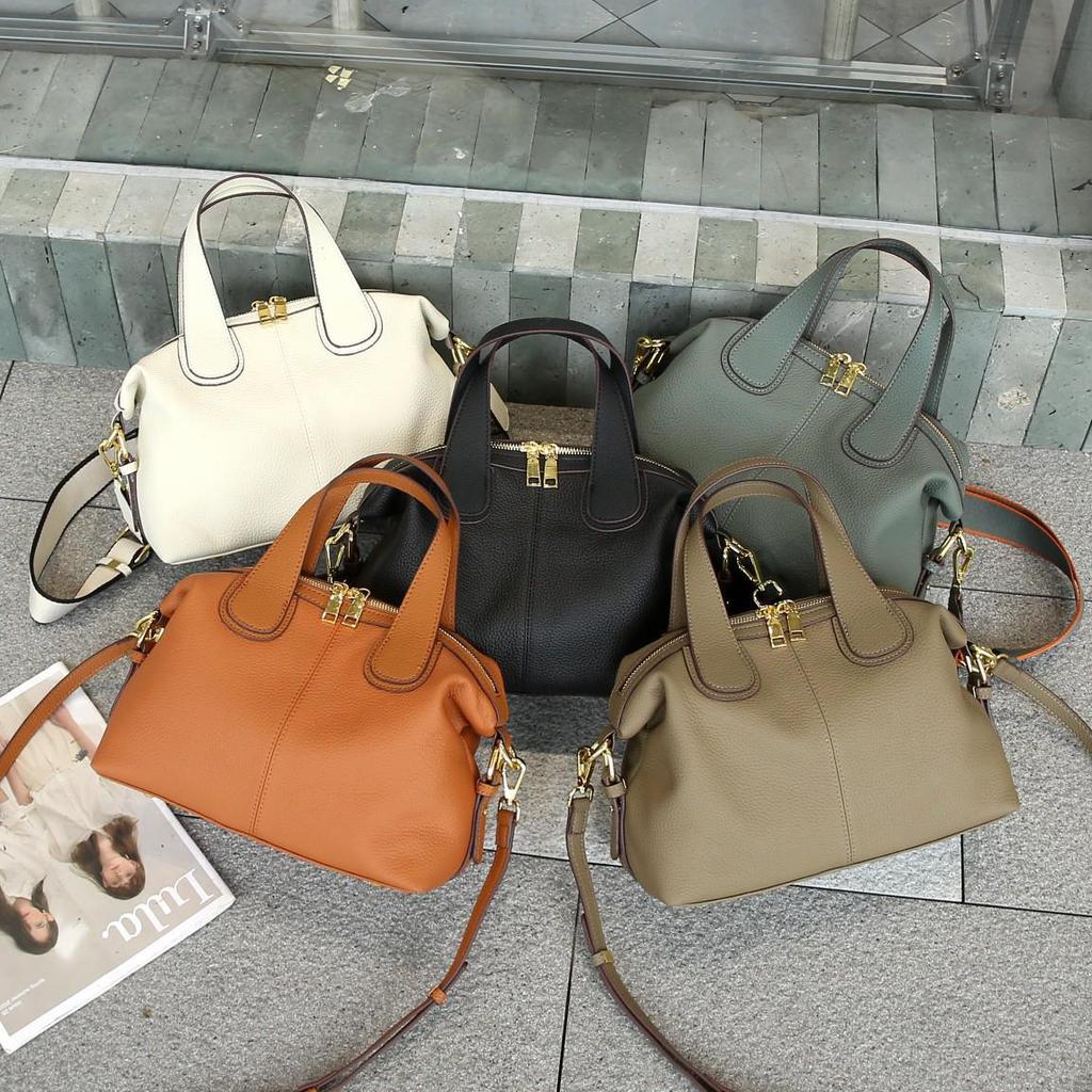 Genuine Leather Crossbody Bag - 2025 Summer Collection, High-End Fashion & Large Capacity