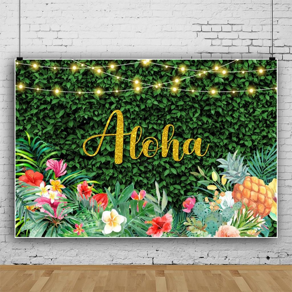 Summer Hawaii Beach Backdrop Tropical Flowers Aloha Luau Sea Surfboard Holiday Party Birthday Photography Background Decor Props
