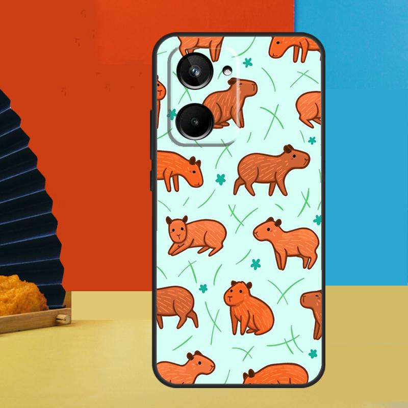

Cute Cartoon Capybara For Realme C75 C71 C55 C53 C67 C61 C33 C63 C51 10 11 12 13 14 Pro Plus C65 GT7 15 Pro Case Realme C63 4G