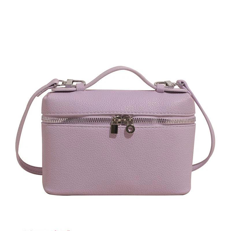 Chic Lychee Grain Women Lunch Tote Bag Insulated Shoulder Crossbody Handheld Bag for Commute Office Food Storage