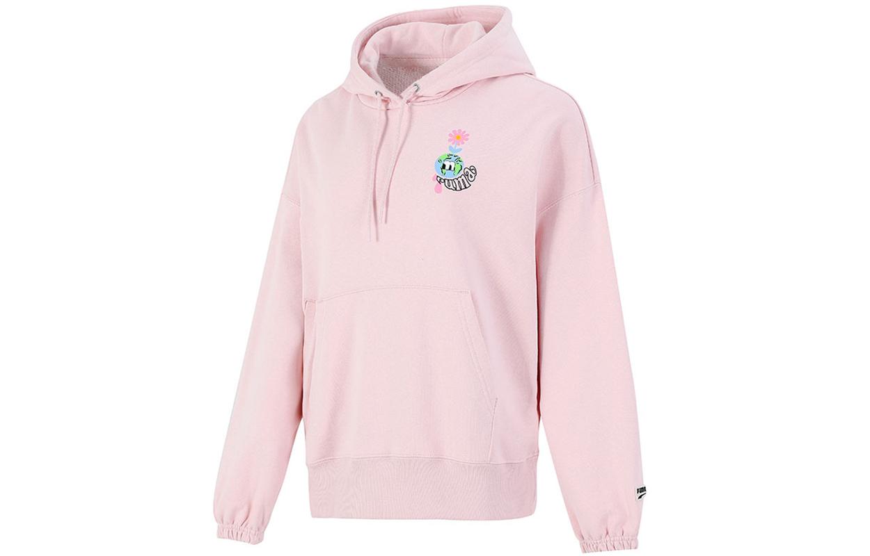 PUMA Downtown Sweatshirts Women s Pink Hooded Moderate Regular 533049-36 M