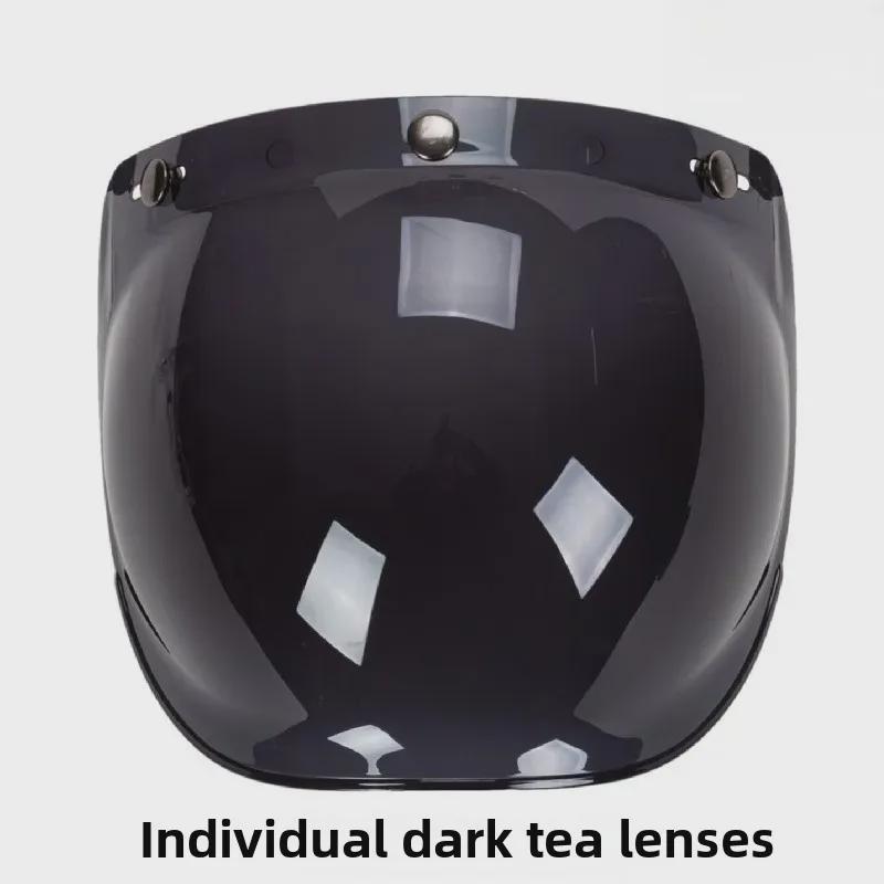 Japanese Three-Button Bubble Lens Motorcycle Helmet