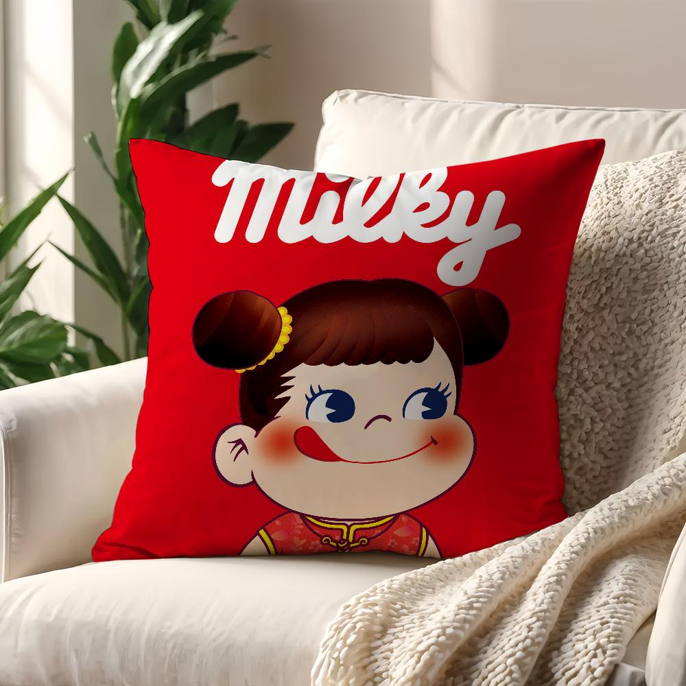 Милая наволочка Fujiya Peko Chan Подушка Диван Печать Декорация Комната Дом Офис Кофейня Автомобиль Нордическая Простота 12x12Inch