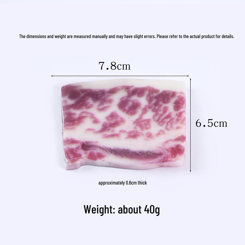 Korean BBQ Display: Lamb Chop, Tomahawk Steak, Beef Patty, Luncheon Meat, Raw Pork Model