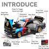 1:24 M3 Gtr M4 Alloy Miniature Model Toy Diecast Cars Front Wheel Steering Doors Opened Sound Light Collect Models For Boy Gifts