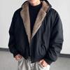 American High Street Hooded Cotton Jacket - Men's Winter Fur Collar Outerwear