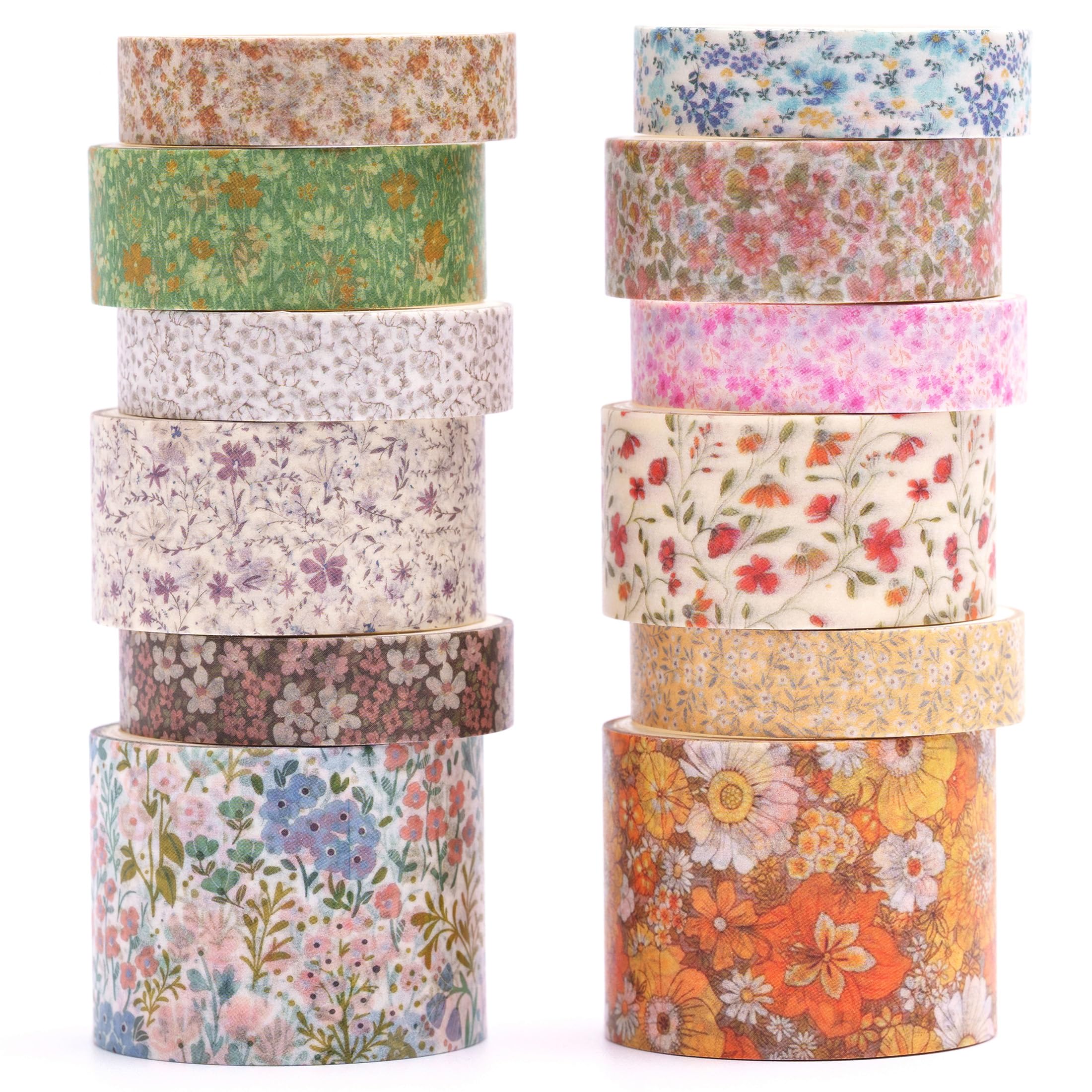 

Songdao 12 Rolls Floral Masking Tape Blooming Garden Washi Tape for DIY Crafts Set, Design, Women, Packaging, (Evening Song)