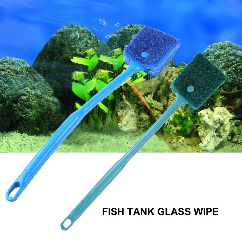 Double-sided Aquarium Algae Scrubber Long Handle Fish Tank Algae Remover Brush Multifunction Aquarium Accessories