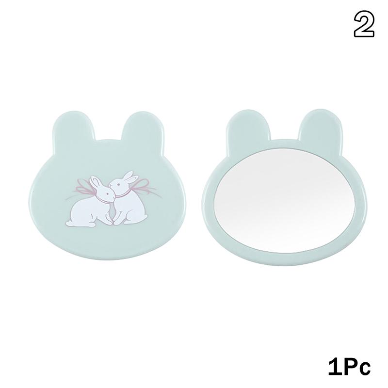 Portable Mini Cute Glass Cartoon Christmas Santa Claus Little Rabbit Mirror Easy Carry Pocket Makeup Mirror