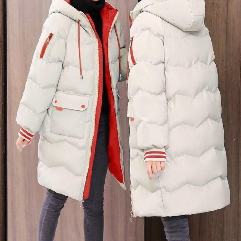 

Winter Down-padded Jacket for Women, Korean Style Loose, Mid-length, Large Size, Thickened Cotton-padded Jacket S